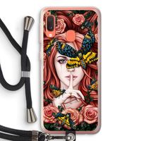 Lady Moth: Samsung Galaxy A20e Transparant Hoesje met koord