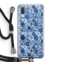 Blauw motief: Samsung Galaxy A40 Transparant Hoesje met koord
