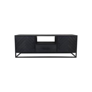 HSM Collection-TV Meubel Verona 2 Deur 1 La-150x40x55-Zwart-Mango/Metaal