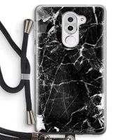 Zwart Marmer 2: Honor 6X Transparant Hoesje met koord