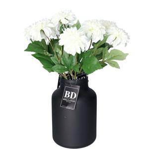 Bellatio Design Kunstbloemen boeket Dahlia - 10x - 50 cm - creme wit - kunst zijdebloemen