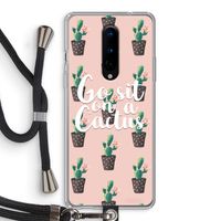 Cactus quote: OnePlus 8 Transparant Hoesje met koord