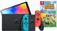 Nintendo Switch OLED Rood/Blauw + Animal Crossing New Horizons - thumbnail
