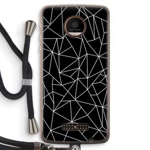 Geometrische lijnen wit: Motorola Moto Z Force Transparant Hoesje met koord