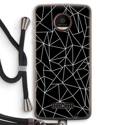 Geometrische lijnen wit: Motorola Moto Z Force Transparant Hoesje met koord