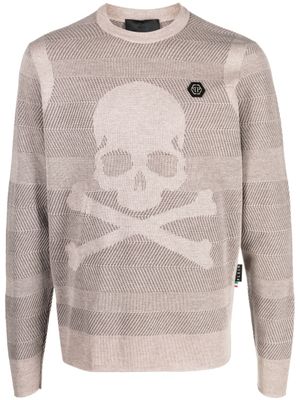Philipp Plein pull Skull&Bones en laine mélangée - Tons neutres