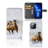 iPhone 13 Pro Max Telefoonhoesje met Pasjes Paarden