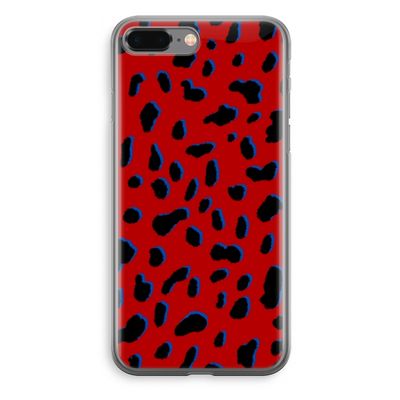 Red Leopard: iPhone 8 Plus Transparant Hoesje