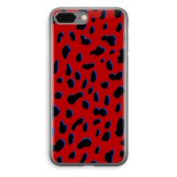 Red Leopard: iPhone 8 Plus Transparant Hoesje