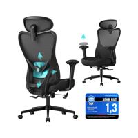 Gamestoel met verstelbare hoofdsteun, inktzwart