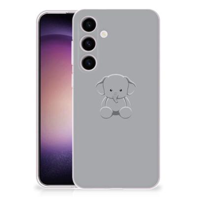 Samsung Galaxy S24 Telefoonhoesje met Naam Grijs Baby Olifant Samsung Galaxy S24 Telefoonhoesje met Naam Grijs Baby Olifant