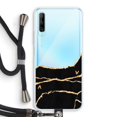 Gouden marmer: Huawei P Smart Pro Transparant Hoesje met koord