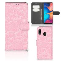 Samsung Galaxy A30 Hoesje White Flowers Samsung Galaxy A30 Hoesje White Flowers