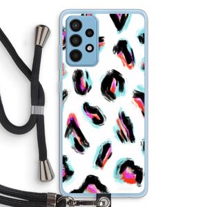 Cheetah color: Samsung Galaxy A52 Transparant Hoesje met koord