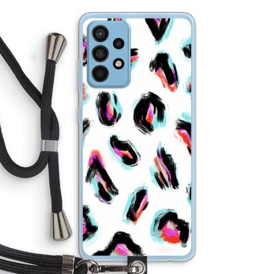 Cheetah color: Samsung Galaxy A52 Transparant Hoesje met koord