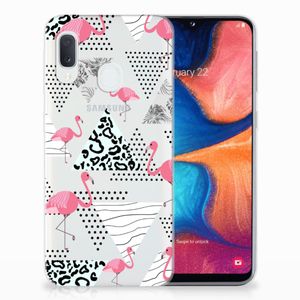 Samsung Galaxy A20e TPU Hoesje Flamingo Triangle