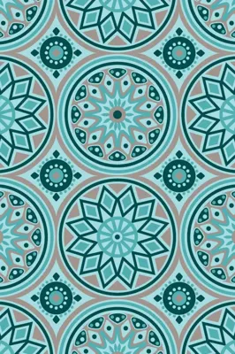 Blommie's lifestyle Buitenkleed 180x120cm C turquoise