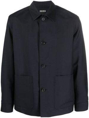 Zegna surchemise à boutonnière - Bleu Zegna surchemise à boutonnière - Bleu