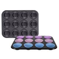 Muffin bakvorm - 2x - 12 cups - 35 x 26,5 cm - cupcakevorm
