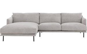 Goossens Bank Luxor Stof groen, stof, 2,5-zits, modern design met chaise longue links