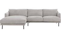 Goossens Bank Luxor Stof groen, stof, 2,5-zits, modern design met chaise longue links