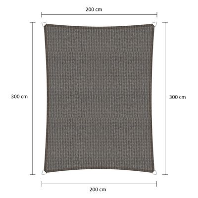 Sunfighter Schaduwdoek Rechthoek grijs 2x3m.