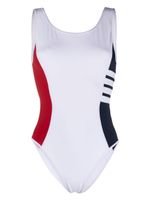 Thom Browne 4-Bar colour-block swimsuit - Blanc - thumbnail