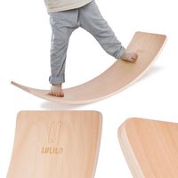 Lulilo Boldo houten balansbord - Evenwicht Balance board - Balansspeelgoed zonder vilt - Voor volwassenen en kinderen - thumbnail