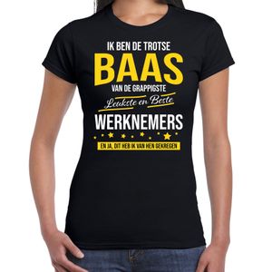 Ik ben de trotse baas van de leukste en beste werknemers cadeau t-shirt zwart voor dames