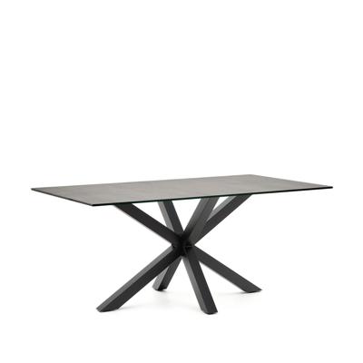 Kave Home Eettafel 'Argo' Iron Moss Keramiek, 160 x 90cm, kleur Zwart