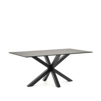 Kave Home Eettafel 'Argo' Iron Moss Keramiek, 160 x 90cm, kleur Zwart