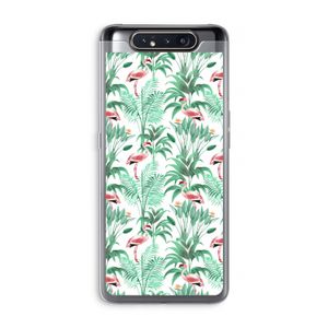 Flamingo bladeren: Samsung Galaxy A80 Transparant Hoesje