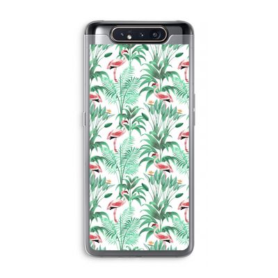 Flamingo bladeren: Samsung Galaxy A80 Transparant Hoesje