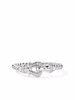 David Yurman bague Petite Buckle en or blanc 18ct ornée de diamants - Argent