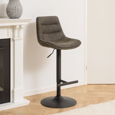 Bendt Barkruk 'Labarron' kleur Antraciet (zithoogte 65-86cm)