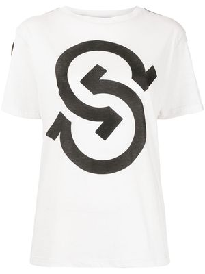 Ferragamo t-shirt Gancio S à logo imprimé - Blanc