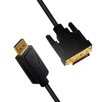 LogiLink CV0133 kabeladapter/verloopstukje DisplayPort DVI Zwart - thumbnail
