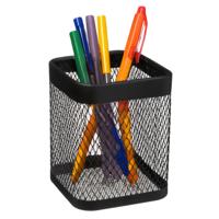 Pennenbak houder - zwart - 13 x 17 cm - metaal