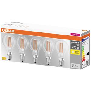 OSRAM 4058075090668 LED-lamp Energielabel E (A - G) E14 Kogel 4 W = 40 W Warmwit (Ø x l) 45 mm x 78 mm Filament / Retro-LED 5 stuk(s)