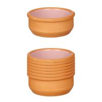 Tapas/creme brulee serveer schaaltjes - 12x - mini - terracotta/roze - 8 x 4 cm