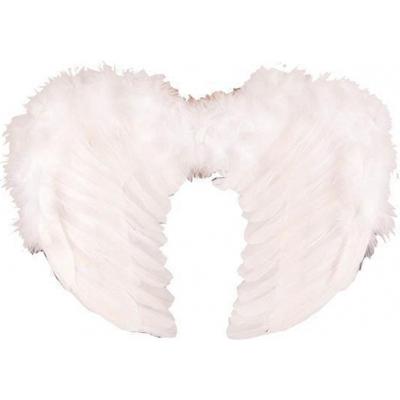 Carnaval verkleed engelen veren vleugels - wit - voor kinderen - 50 x 35 cm