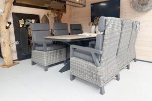 Tuinset Serono - tafel en 6 verstelbare stoelen- - Aluminium- Sens-Line