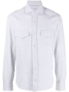 Brunello Cucinelli chemise en coton à poche poitrine - Gris