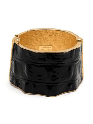 TOM FORD bracelet à effet peau de crocodile - Noir