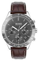 Hugo Boss 1513598 Talent chronograaf horloge met leren band, 42 mm in zwart/bruin