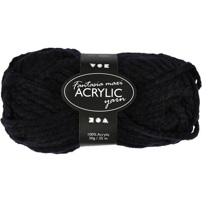 Creativ Company Fantasia acrylgaren, l: 35 m, maxi, zwart, 50 gr/ 1 bol