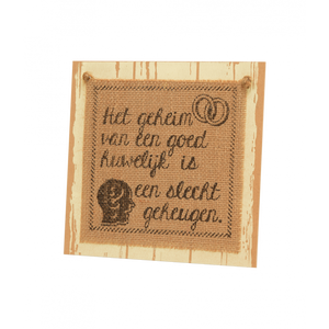 Houten Decoratie ´Het Geheim Van Een Goed Huwelijk´