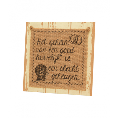 Houten Decoratie ´Het Geheim Van Een Goed Huwelijk´