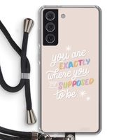 Right Place: Samsung Galaxy S21 FE Transparant Hoesje met koord