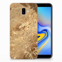 Samsung Galaxy J6 Plus (2018) TPU Siliconen Hoesje Marmer Creme